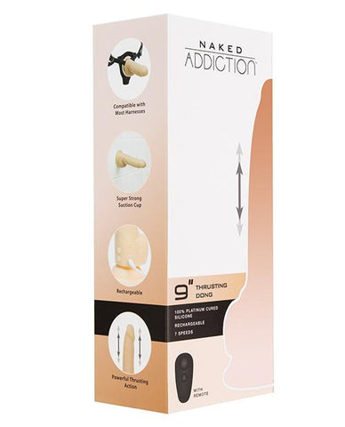 Naked Addiction 9" Thrusting Dong w/Remote