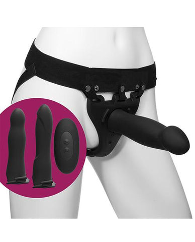 Body Extensions Hollow Silicone Vibrating 4 Piece Strap-On Set - Slightly Legal Toys - Body Extensions Hollow Silicone Vibrating 4 Piece Strap-On Set Harness W/ Dildo & Dong, silicone Doc Johnson