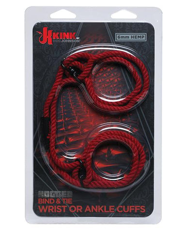 Kink Hogtie Bind & Tie Wrist Or Ankle Cuffs - 6 mm Hemp Rope