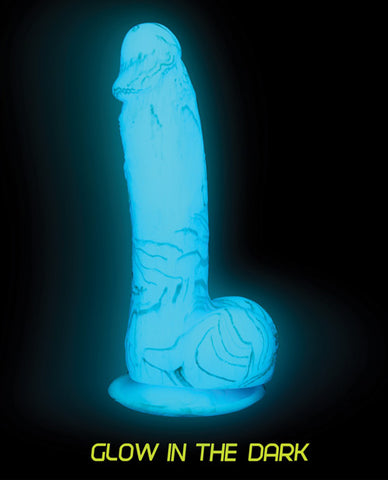 Addiction 7.5" Glow In The Dark Dildo - Slightly Legal Toys - Addiction 7.5" Glow In The Dark Dildo BL - Blue, silicone, Suction Cup B.M.S. Enterprises