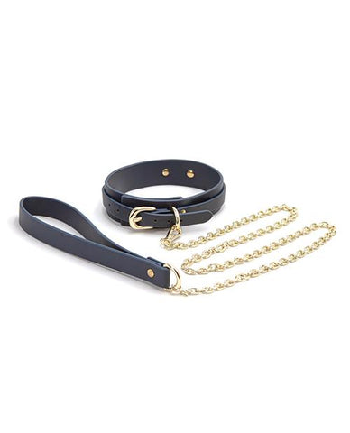Bondage Couture Vinyl Collar & Leash - Slightly Legal Toys - Bondage Couture Vinyl Collar & Leash BL - Blue, Bondage Couture, Leashes, metal, polyurethane_pu Ns Novelties INC