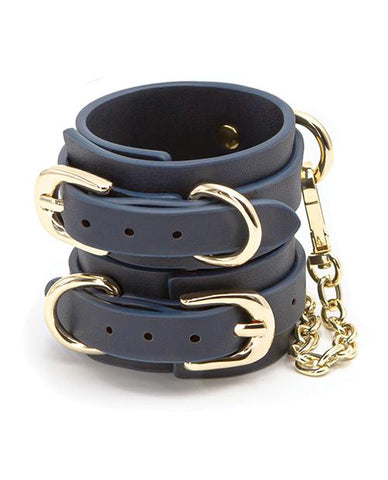 Bondage Couture Vinyl Wrist Cuff - Slightly Legal Toys - Bondage Couture Vinyl Wrist Cuff BL - Blue, Bondage Couture, Hand Or Wrist Cuffs, metal, polyurethane_pu Ns Novelties INC