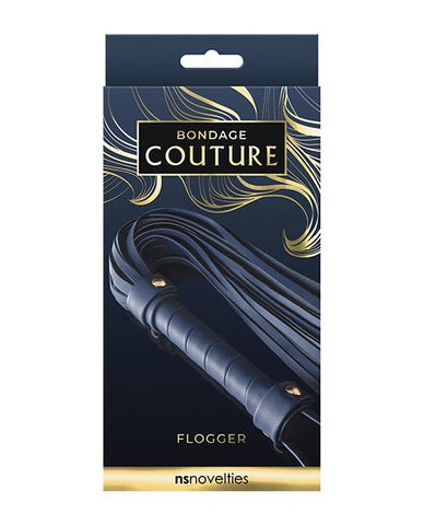 Bondage Couture Vinyl Flogger - Slightly Legal Toys - Bondage Couture Vinyl Flogger BL - Blue, Bondage Couture, metal, polyurethane_pu, Whips Ns Novelties INC