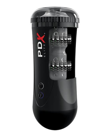 PDX Elite Moto Stroker Internal Stroking Action - Slightly Legal Toys - PDX Elite Moto Stroker Internal Stroking Action abs_plastic, BK - Black, Mouth Shaped Masturbators, silicone, thermopla, Vibrating Masturbator Pipedream Products
