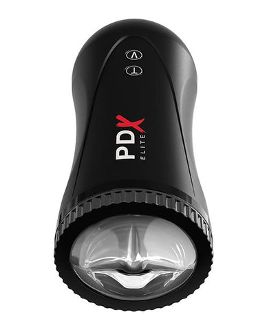 PDX Elite Moto Stroker Internal Stroking Action - Slightly Legal Toys - PDX Elite Moto Stroker Internal Stroking Action abs_plastic, BK - Black, Mouth Shaped Masturbators, silicone, thermopla, Vibrating Masturbator Pipedream Products