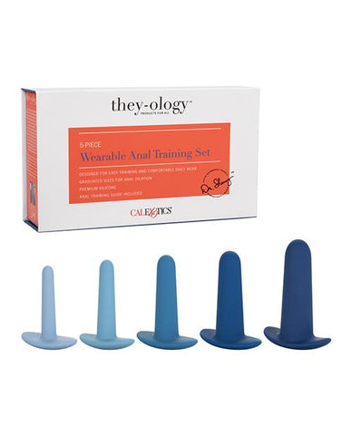 They-ology Wearable Anal Trainer Set - 5 Piece Set - Slightly Legal Toys - They-ology Wearable Anal Trainer Set - 5 Piece Set BL - Blue, Kits & Combos, silicone California Exotic Novelties
