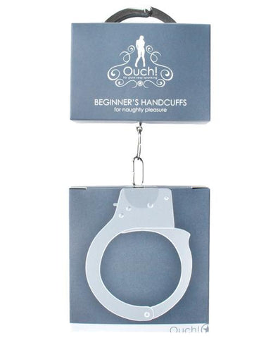 Shots Ouch Beginner Metal Handcuffs - Slightly Legal Toys - Shots Ouch Beginner Metal Handcuffs Hand Or Wrist Cuffs, metal, SV - Silver Shots America LLC