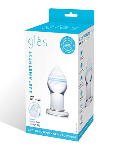Glas Amethyst Rain Glass Butt Plug - Slightly Legal Toys - Glas Amethyst Rain Glass Butt Plug Butt Plugs - Glass, Glas, glass, Glass Butt Plug Electric Eel INC