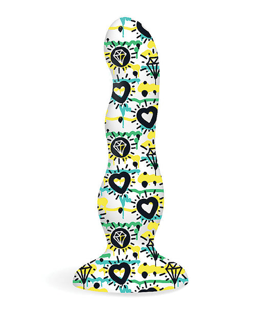 Collage Curvy Premium Silicone Dildo - Body-Safe Coloring