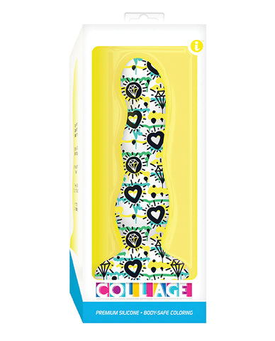 Collage Curvy Premium Silicone Dildo - Body-Safe Coloring