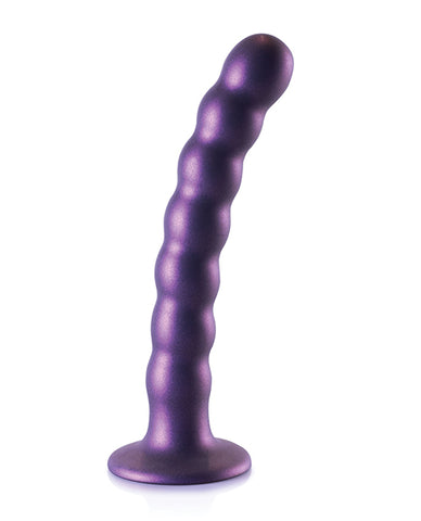 Shots Ouch 6.5" Beaded G-spot Dildo - Metallic Purple