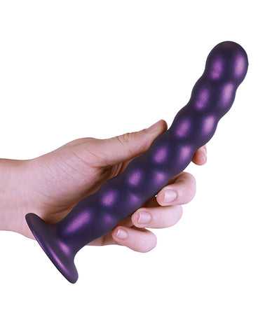 Shots Ouch 8" Beaded G-spot Dildo - Metallic Purple