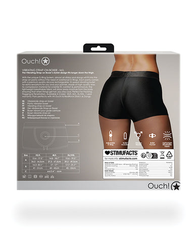Shots Ouch Vibrating Strap On Boxer - Black M/l