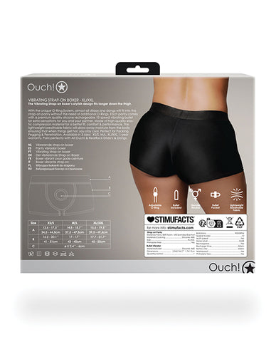 Shots Ouch Vibrating Strap On Boxer - Black Xl/xxl