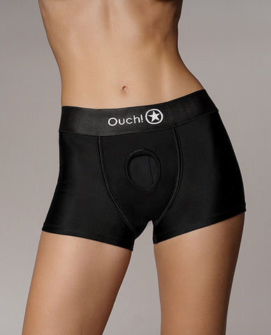 Shots Ouch Vibrating Strap On Boxer - Black Xs/s