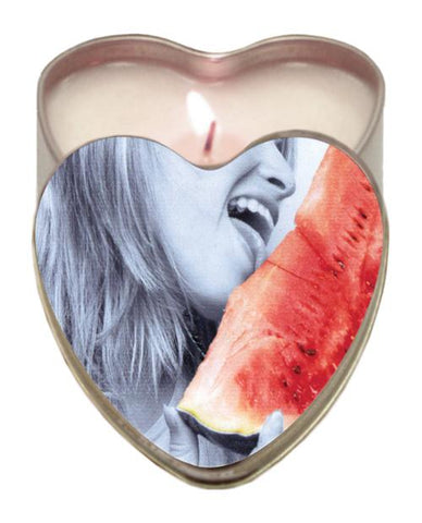 Earthly Body Sun Touched Edible Candle - Heart Tin 4.7 Oz-Setting The Mood-Earthly Body-Watermelon-Slightly Legal Toys