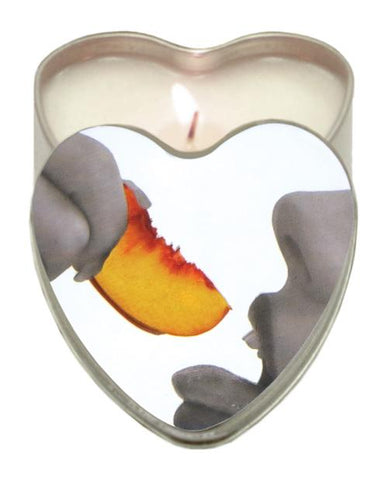 Earthly Body Sun Touched Edible Candle - Heart Tin 4.7 Oz-Setting The Mood-Earthly Body-Peach-Slightly Legal Toys