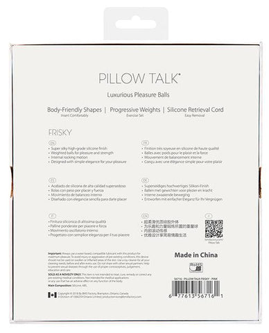 Pillow Talk Frisky Luxurious Pleasure Balls W/Swarovski® Crystal-Sexual Enhancers-B.M.S. Enterprises-Slightly Legal Toys