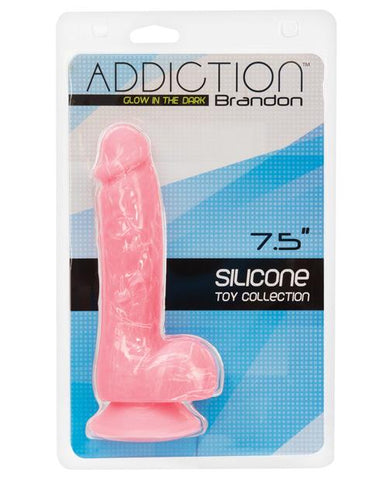 Addiction 7.5" Glow In The Dark Dildo - Slightly Legal Toys - Addiction 7.5" Glow In The Dark Dildo BL - Blue, silicone, Suction Cup B.M.S. Enterprises