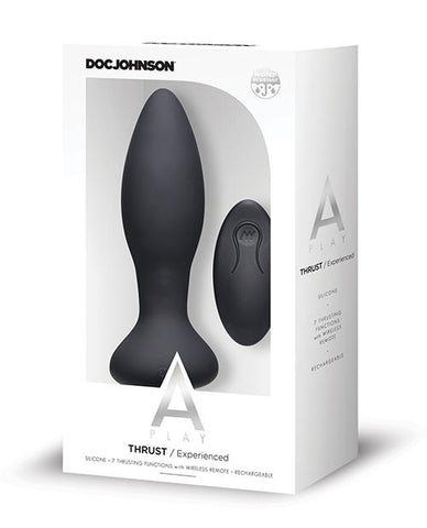 A-Play Thrust Rechargeable Silicone Anal Plug w/Remote - Slightly Legal Toys - A-Play Thrust Rechargeable Silicone Anal Plug w/Remote abs_plastic, Butt Plugs - Rechargeable, silicone, TL - Teal Doc Johnson