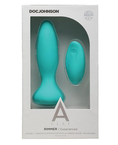 A-Play Rimmer Experienced Rechargeable Silicone Anal Plug w/Remote - Slightly Legal Toys - A-Play Rimmer Experienced Rechargeable Silicone Anal Plug w/Remote abs_plastic, BK - Black, Butt Plugs - Rechargeable, silicone Doc Johnson