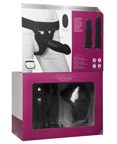 Body Extensions Hollow Silicone Vibrating 4 Piece Strap-On Set - Slightly Legal Toys - Body Extensions Hollow Silicone Vibrating 4 Piece Strap-On Set Harness W/ Dildo & Dong, silicone Doc Johnson