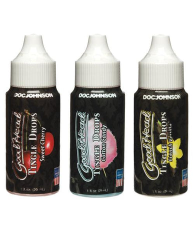 GoodHead Tingle Drops - 1oz Bottle Asst. Flavors Pack Of 3-Sexual Enhancers-Doc Johnson-Slightly Legal Toys