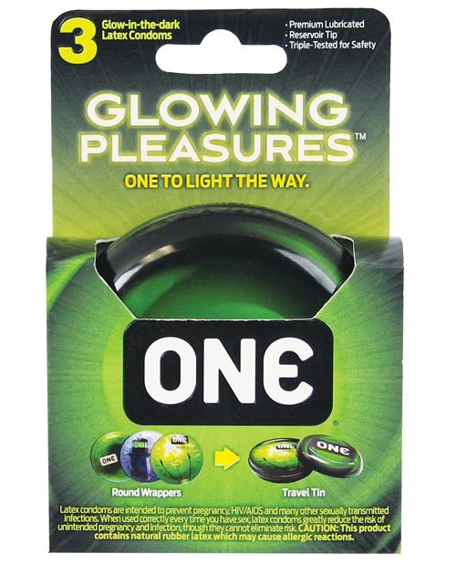 One Glowing Pleasures Condoms - Box Of 3-Condoms-Paradise Marketing-Slightly Legal Toys