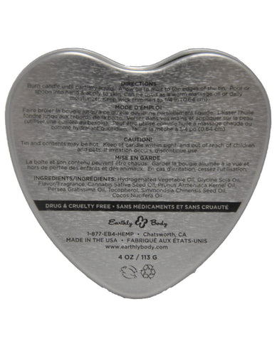 Earthly Body Sun Touched Edible Candle - Heart Tin 4.7 Oz-Setting The Mood-Earthly Body-Slightly Legal Toys