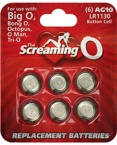 Screaming O AG10 Batteries - Sheet Of 6 (bigo,octo,Bongo,trio,oman,bango)-Batteries-Bushman Products-Slightly Legal Toys