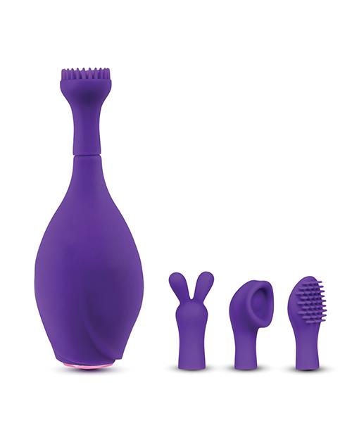 Lush Juna High-Frequency Vibe w/4 Attachments - Slightly Legal Toys - Lush Juna High-Frequency Vibe w/4 Attachments abs_plastic, Clit Ticklers, PR - Purple, silicone Blush Novelties
