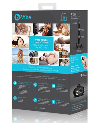 b-Vibe Triplet Remote Control Rechargeable Anal Beads - Slightly Legal Toys - b-Vibe Triplet Remote Control Rechargeable Anal Beads abs_plastic, Beads & Balls, silicone Cotr INC