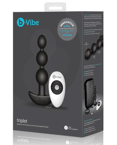 b-Vibe Triplet Remote Control Rechargeable Anal Beads - Slightly Legal Toys - b-Vibe Triplet Remote Control Rechargeable Anal Beads abs_plastic, Beads & Balls, silicone Cotr INC
