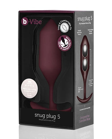 'b-vibe Weighted Snug Plug 5 - 350 G Dark Red