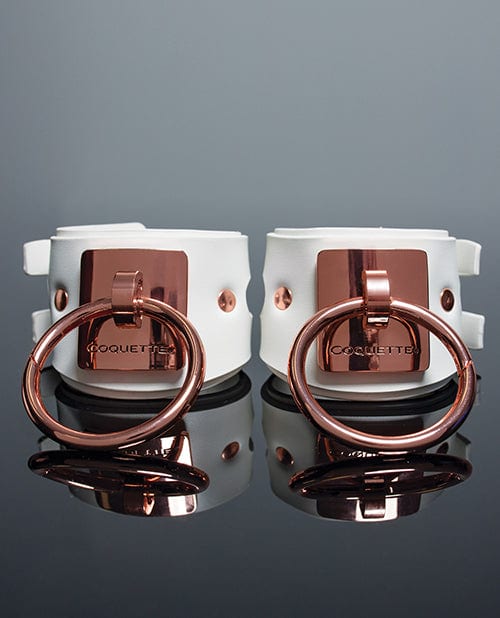 Pleasure Collection Adjustable Handcuffs - White/rose Gold