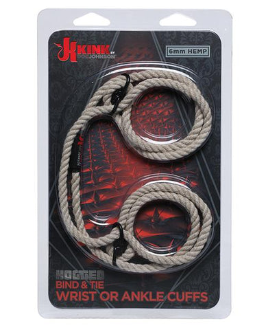 Kink Hogtie Bind & Tie Wrist Or Ankle Cuffs - 6 mm Hemp Rope