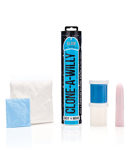 Clone-a-willy Kit Vibrating Glow In The Dark - Blue