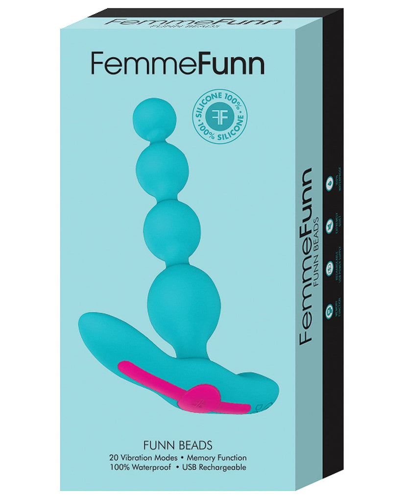 Femme Funn Beads Vibrating Anal Beads - Turquoise-Anal Products-Vvole LLC-Slightly Legal Toys