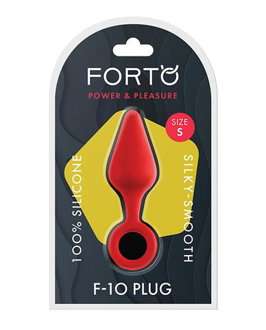 Forto F-10 Silicone Plug w/Pull Ring - Slightly Legal Toys - Forto F-10 Silicone Plug w/Pull Ring Cockrings & Lassos, RD - Red, silicone Vvole LLC