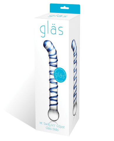 Glas Mr. Swirly 6.5" G-spot Glass Dildo-Dongs & Dildos-Electric Eel INC-Slightly Legal Toys