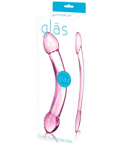 Glas Double Trouble Glass Dildo - Purple-Dongs & Dildos-Electric Eel INC-Slightly Legal Toys