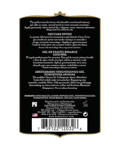 Kama Sutra Divine Nectars Kissable Passion Gel - 5 Oz