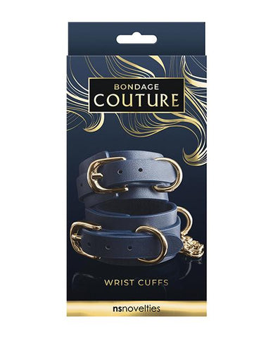 Bondage Couture Vinyl Wrist Cuff - Slightly Legal Toys - Bondage Couture Vinyl Wrist Cuff BL - Blue, Bondage Couture, Hand Or Wrist Cuffs, metal, polyurethane_pu Ns Novelties INC