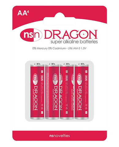 Dragon Alkaline Batteries - Aa Pack Of 4 - Slightly Legal Toys - Dragon Alkaline Batteries - Aa Pack Of 4 Blister Ca, Miscellaneous Ns Novelties INC