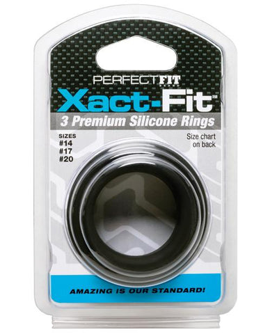 Perfect Fit Xact Fit 3 Ring Kit S - XL - Slightly Legal Toys - Perfect Fit Xact Fit 3 Ring Kit S - XL Cockrings & Lassos, silicone Perfect Fit Brand
