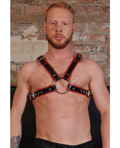 Rouge Chest Harness Large - Slightly Legal Toys - Rouge Chest Harness Large Body Harnesses, genuine_leather, metal Rouge Group Ltd