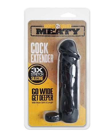 Boneyard Meaty 3X Stretch Silicone Extender - Slightly Legal Toys - Boneyard Meaty 3X Stretch Silicone Extender BK - Black, Clamshell, silicone, Sleeves Rascal Video LLC