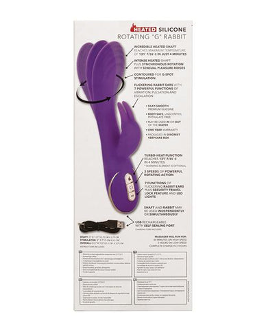 Jack Rabbit Signature Heated Silicone Rotating "G" Rabbit - Slightly Legal Toys - Jack Rabbit Signature Heated Silicone Rotating "G" Rabbit abs_plastic, PR - Purple, Rabbits & Specialities - Rechargeable, silicone California Exotic Novelties