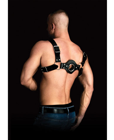 Shots Ouch Costas Solid Structure 1 Body Harness - Black-Bondage Blindfolds & Restraints-Shots America LLC-Slightly Legal Toys