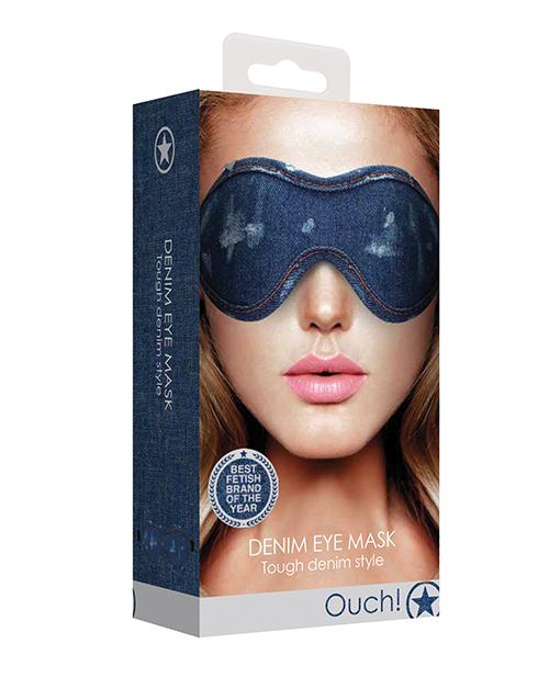 Ouch! Denim Eye Mask - Blue - Slightly Legal Toys - Ouch! Denim Eye Mask - Blue BL - Blue, Blindfolds, Box, denim, elastic Shots America LLC